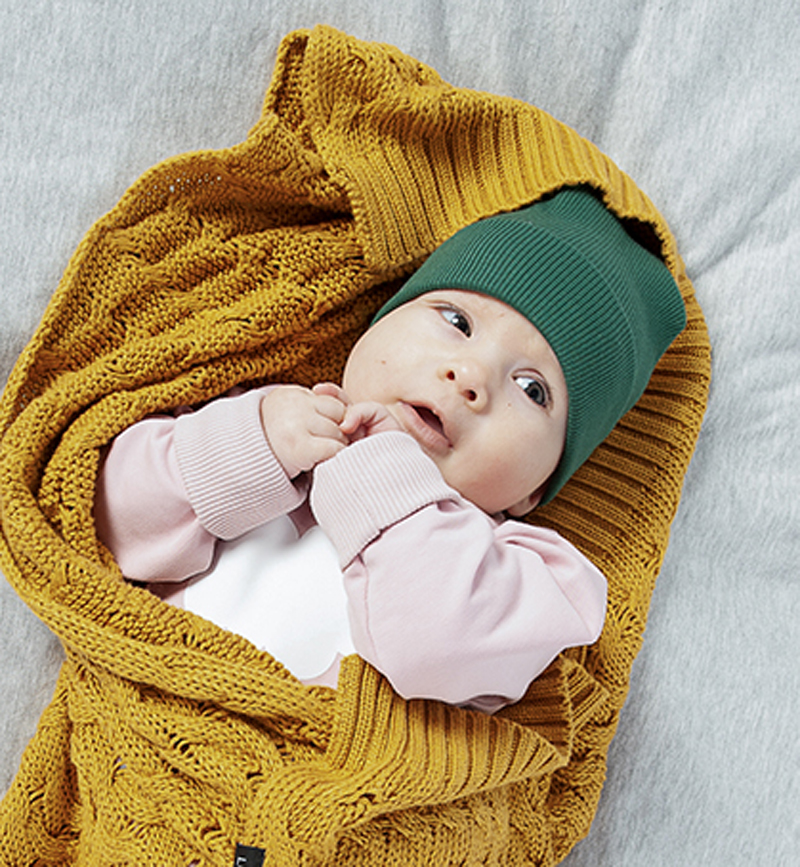 Lamama Babymütze Newborn Fit grün 0-3 Monate