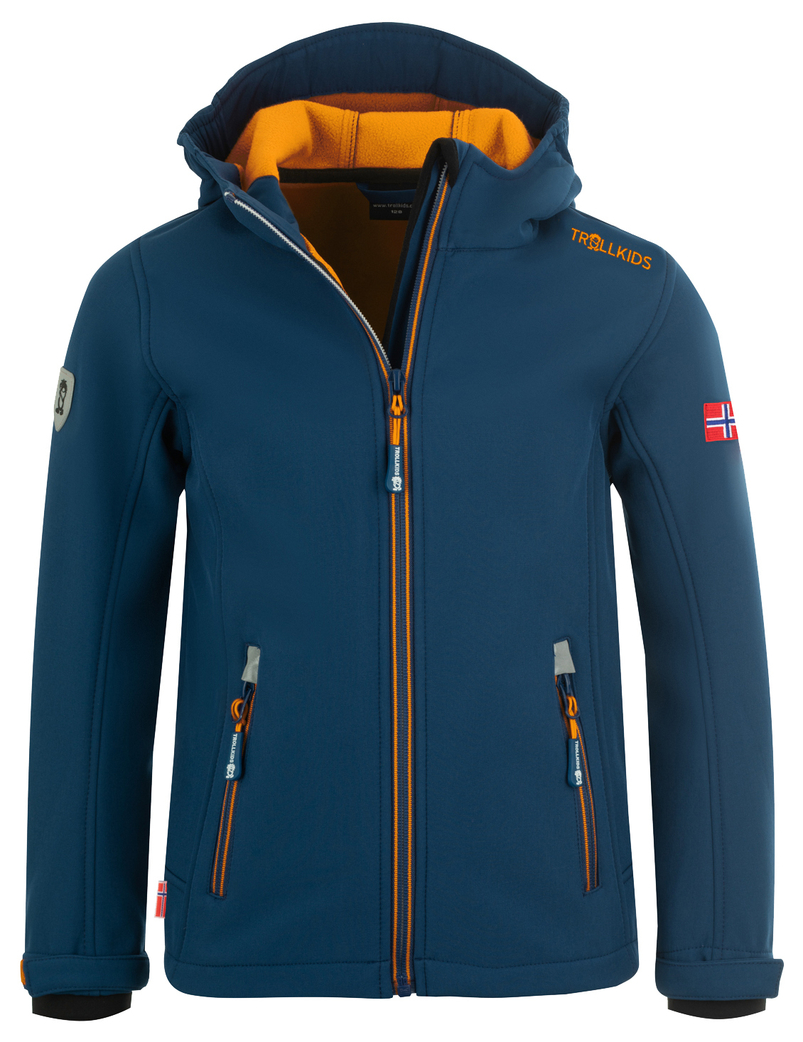 Trollkids Trollfjord Softshell Jacke mystic blue/golden yellow