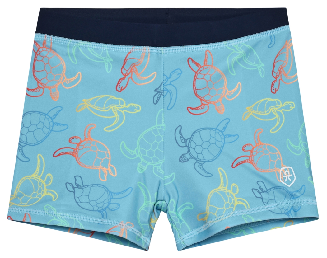 Color Kids Badehose Turtle AOP cerulean