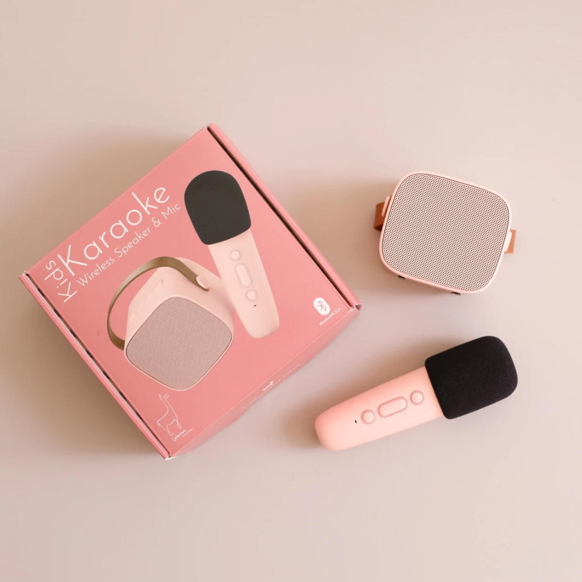 Lalarma Karaoke kabelloses Mikrofon mit Musikbox rose