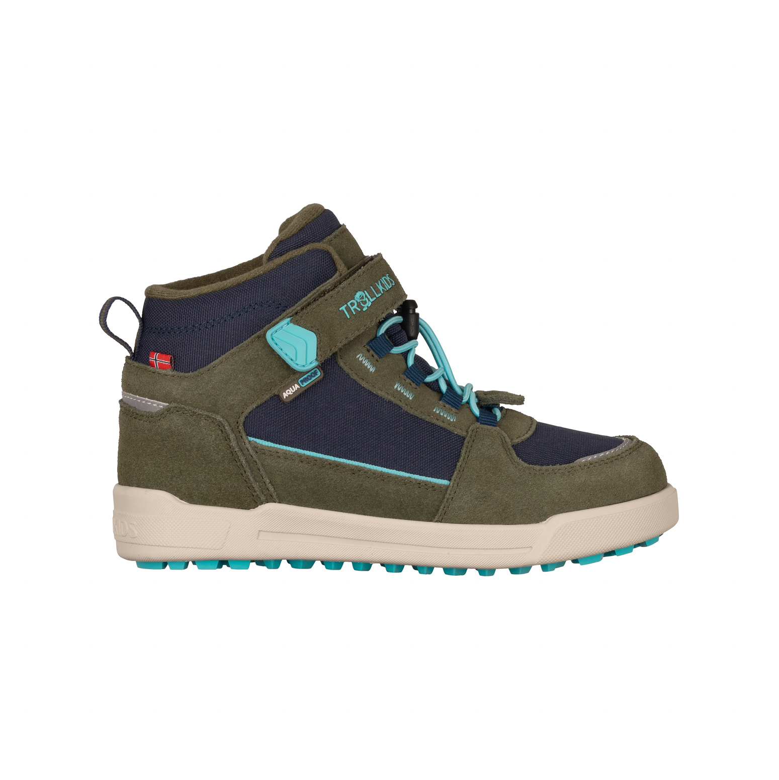Trollkids Gryllefjord Mid Cut Boots Mystic Blue/Pine Green