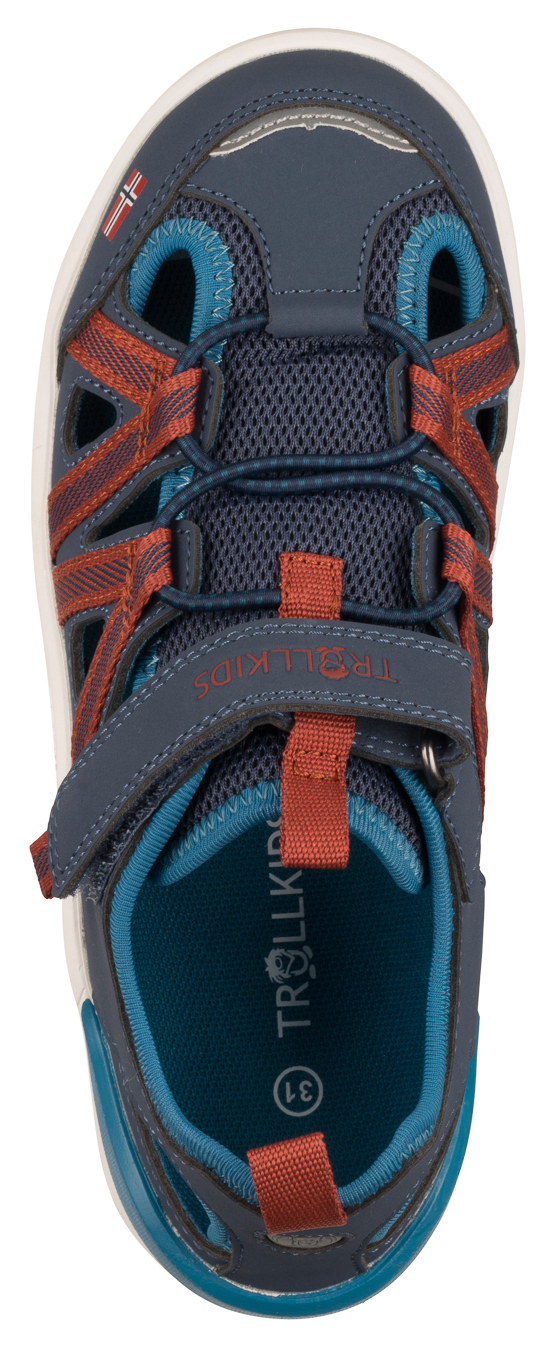 Trollkids Saltfjord Barefoot Sandalen mystic blue/red clay