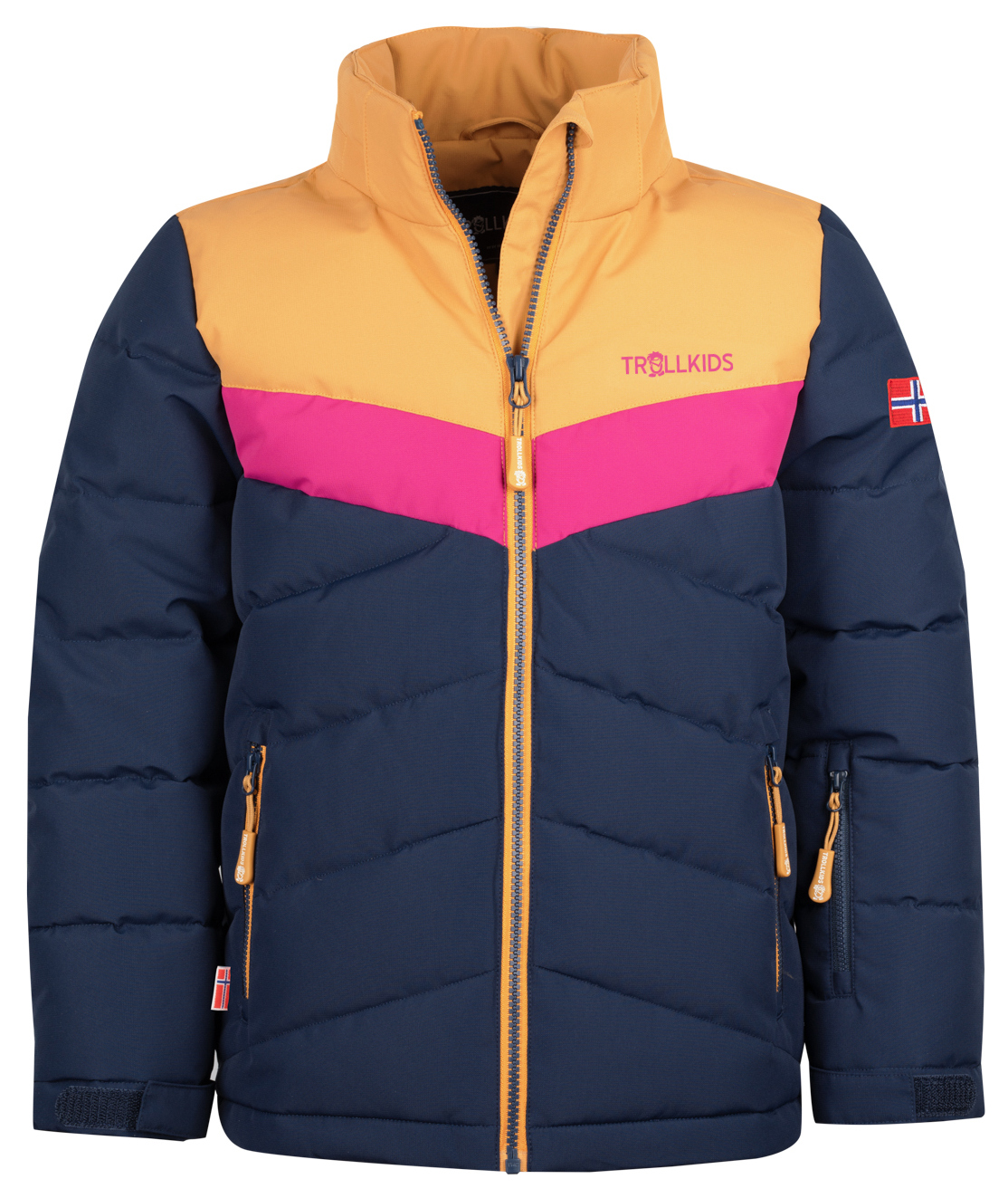 Trollkids Girls Gryllefjord Winterjacke Navy/Honey