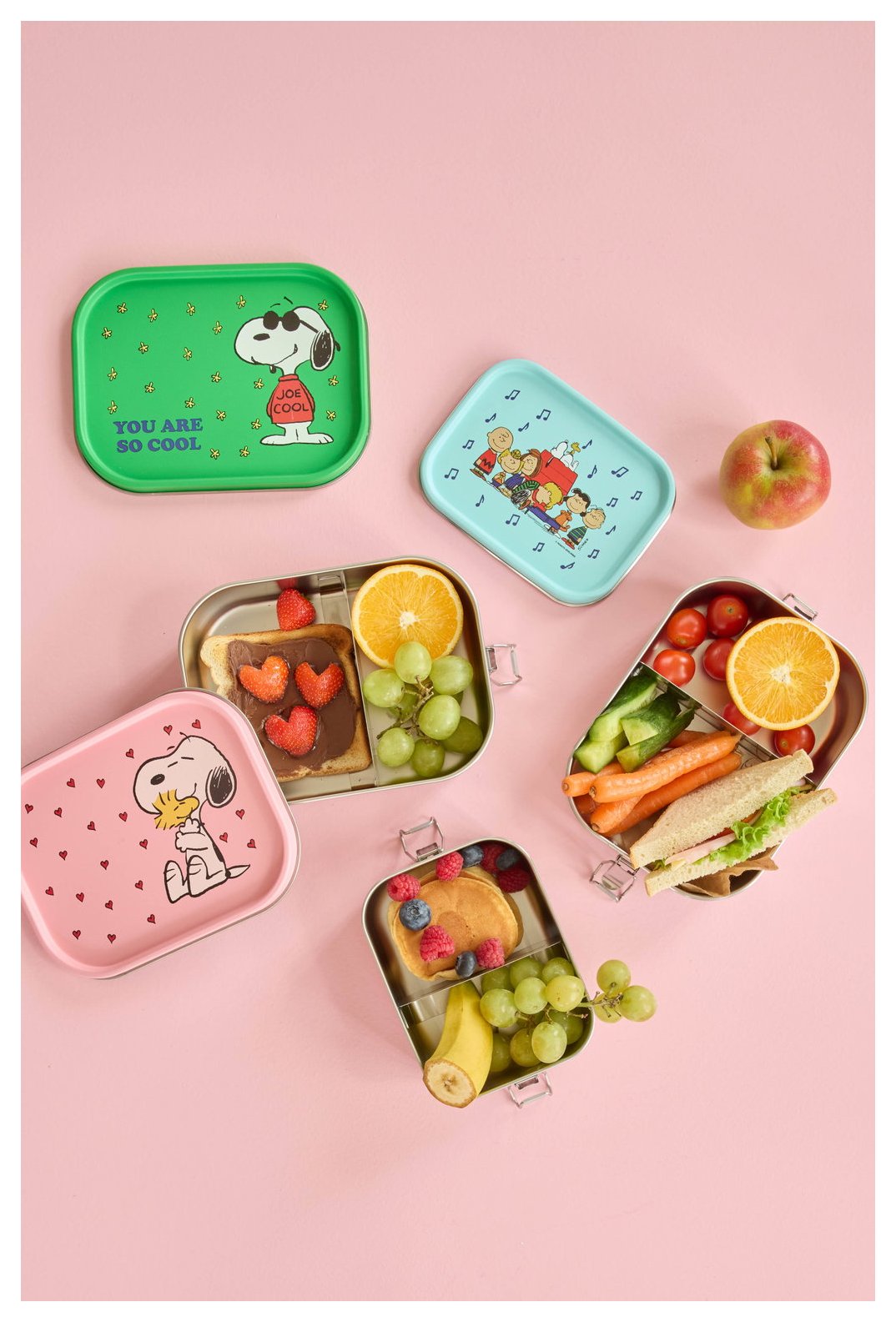 Rice Brotdose groß Edelstahl Snoopy Print grün