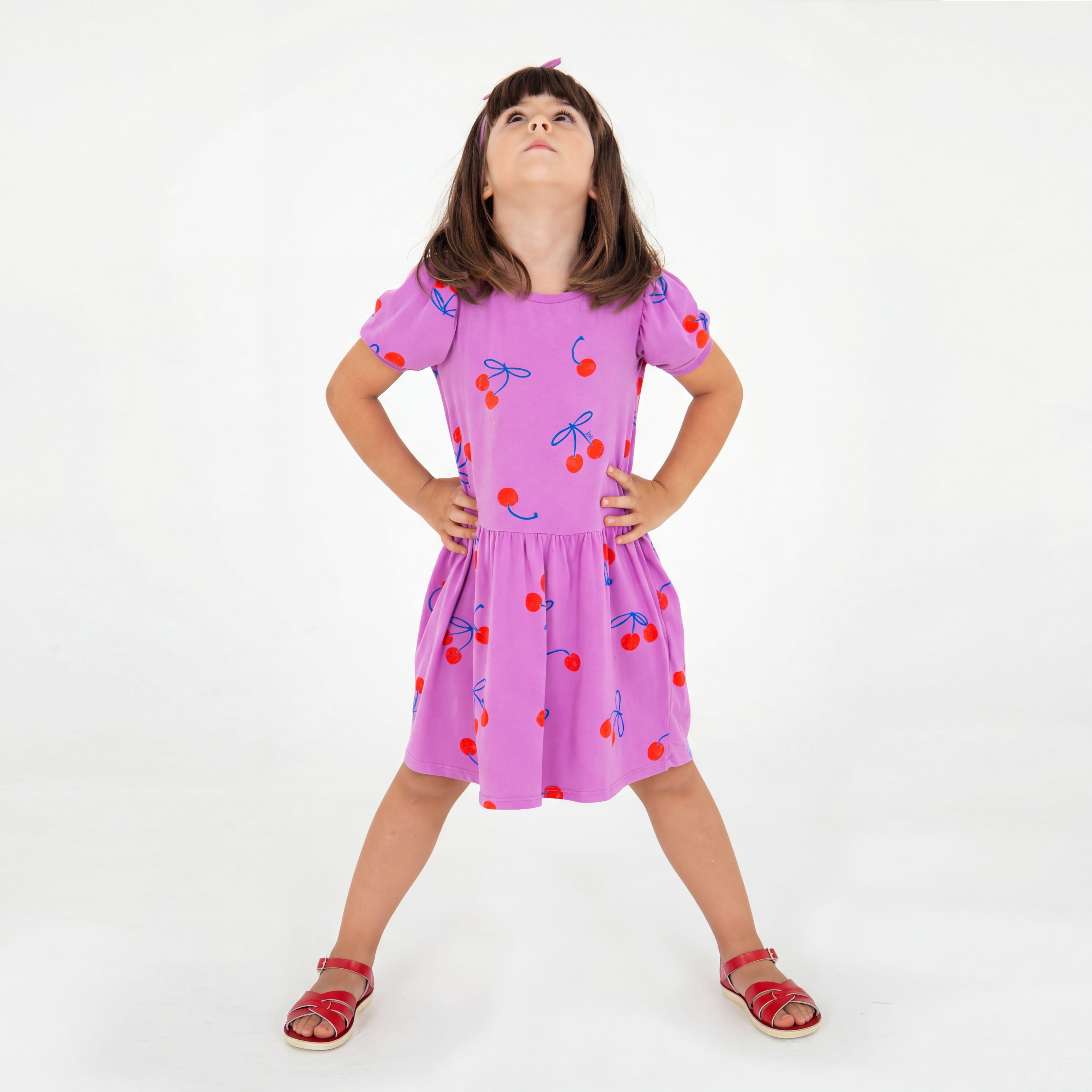 Lötiekids Kleid Cherries Allover Magenta