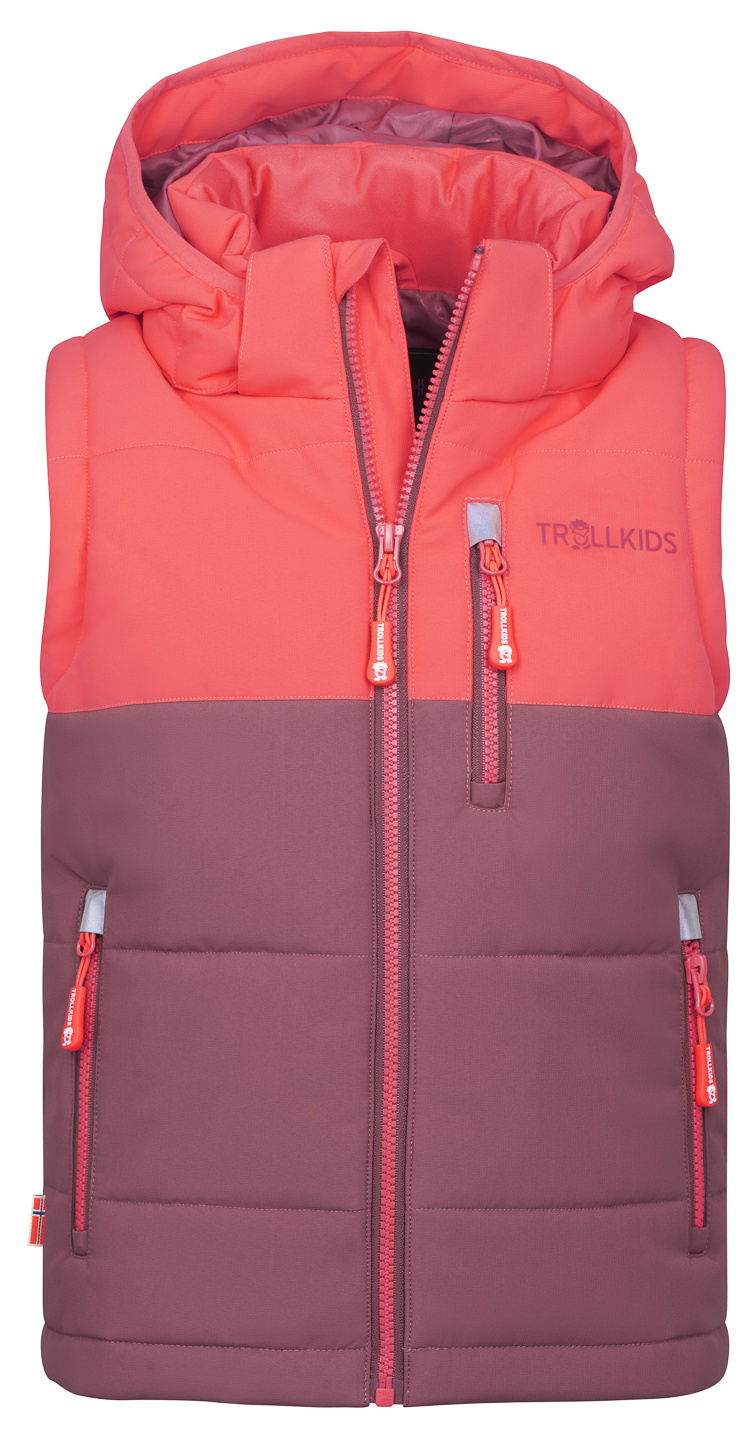 Trollkids Narvik Weste XT Pink Salmon/Frozen Berry