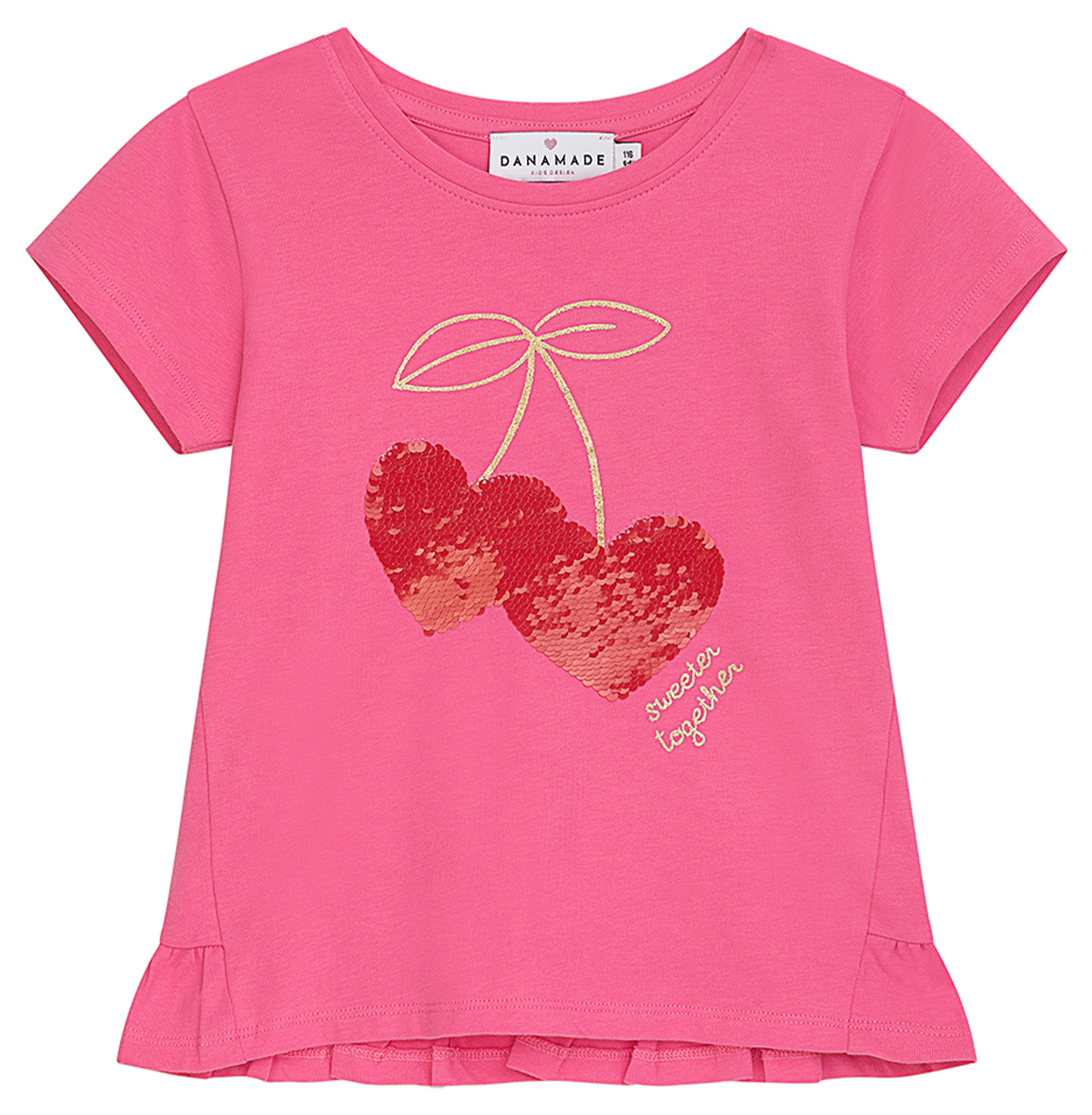 Danamade Kurzarmshirt Cherry Heart pink
