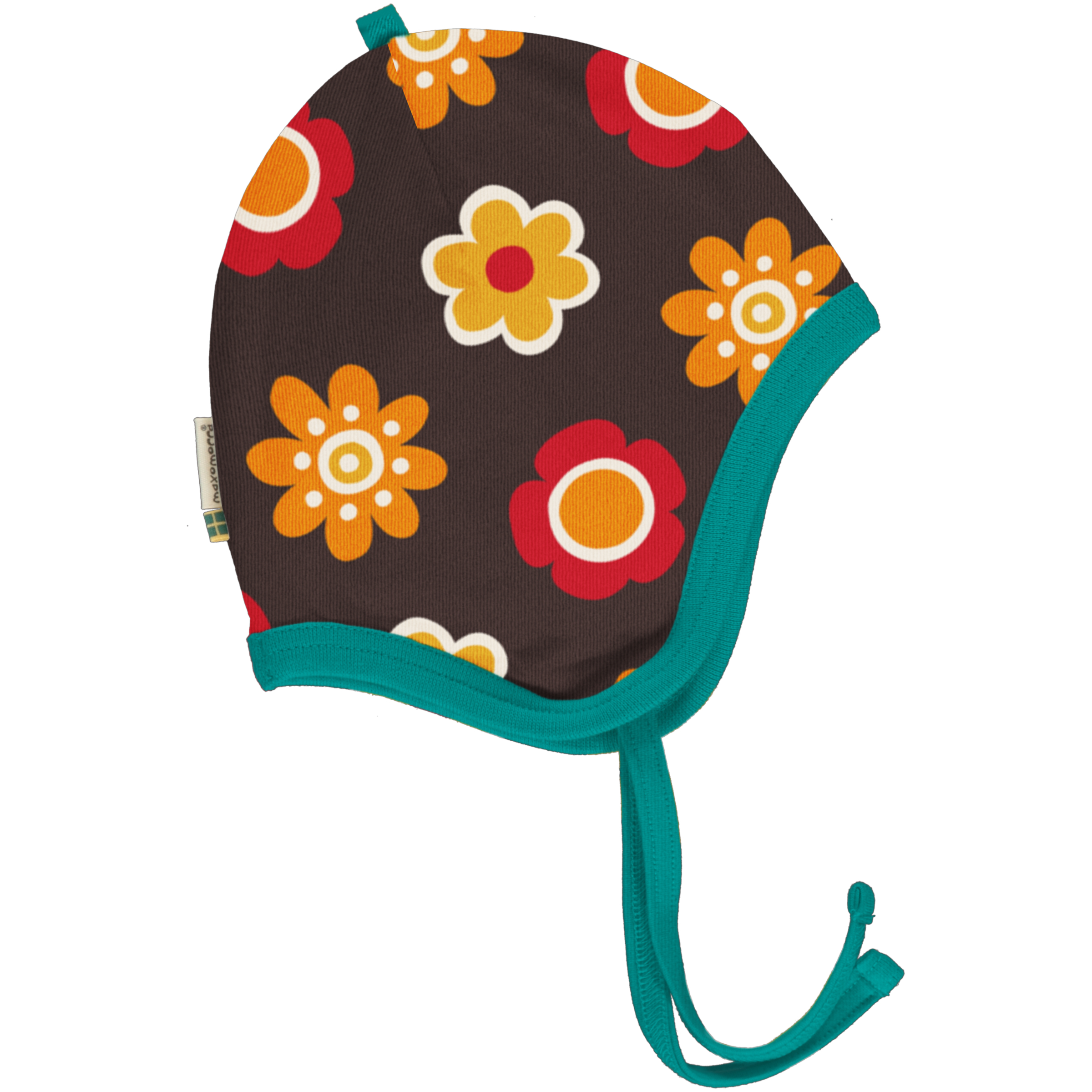 Maxomorra Baby Mütze Helmet Velour FLOWER 40/42