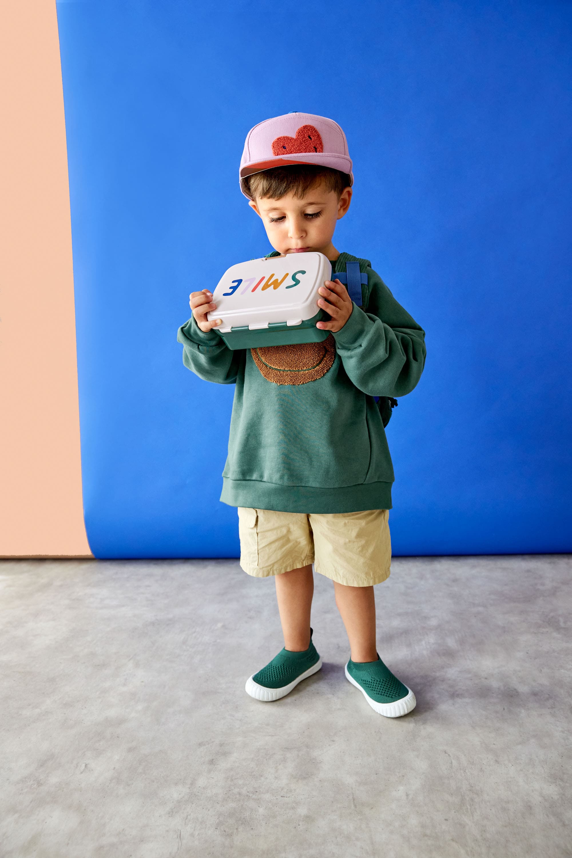 Lässig Kids Sweater GOTS Little Gang Smile ocean green