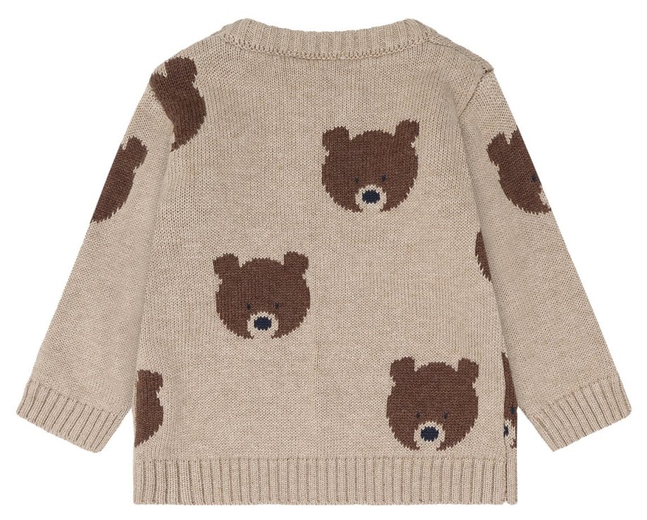 Hust & Claire Baby Strick Pullover Bear Beige Melange