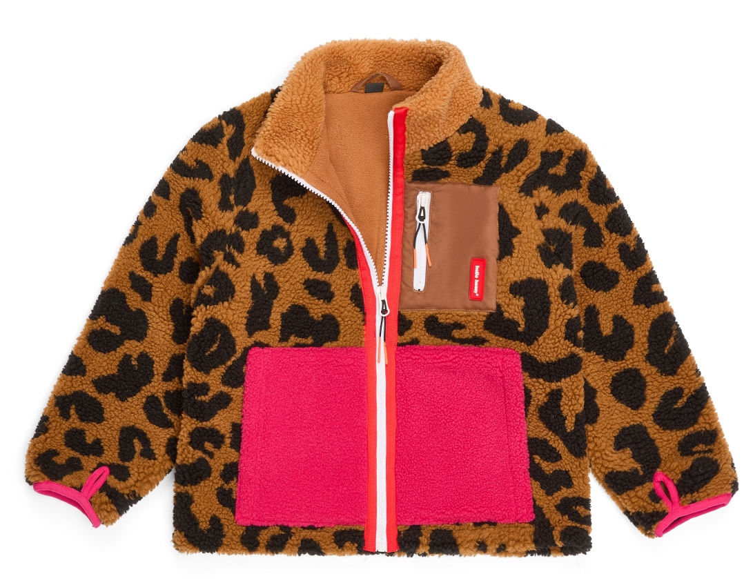 Hello Hossy Damen Teddyfleecejacke Polar Leopard