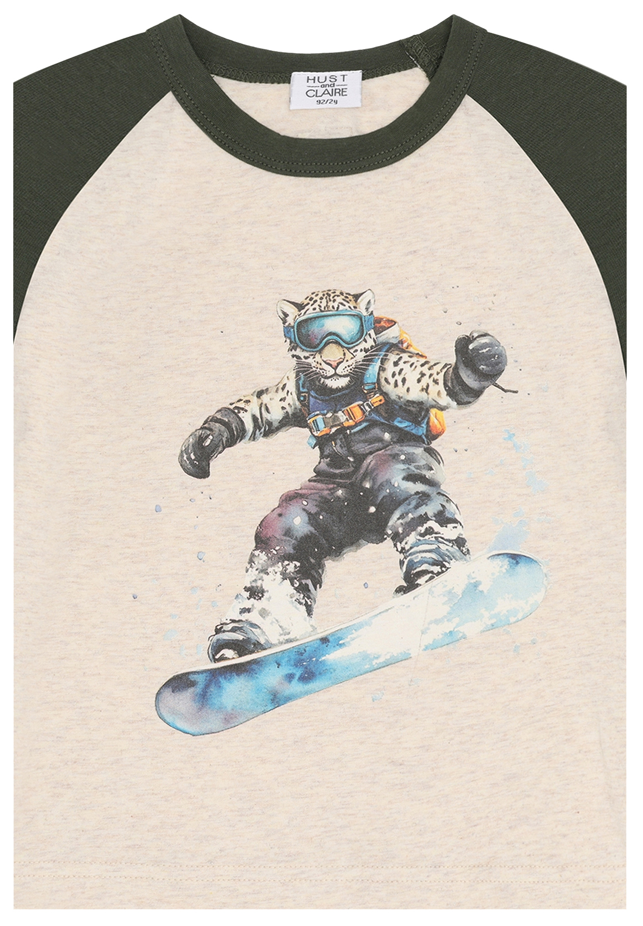 Hust & Claire Langarmshirt Snowleopard Wheat Melange