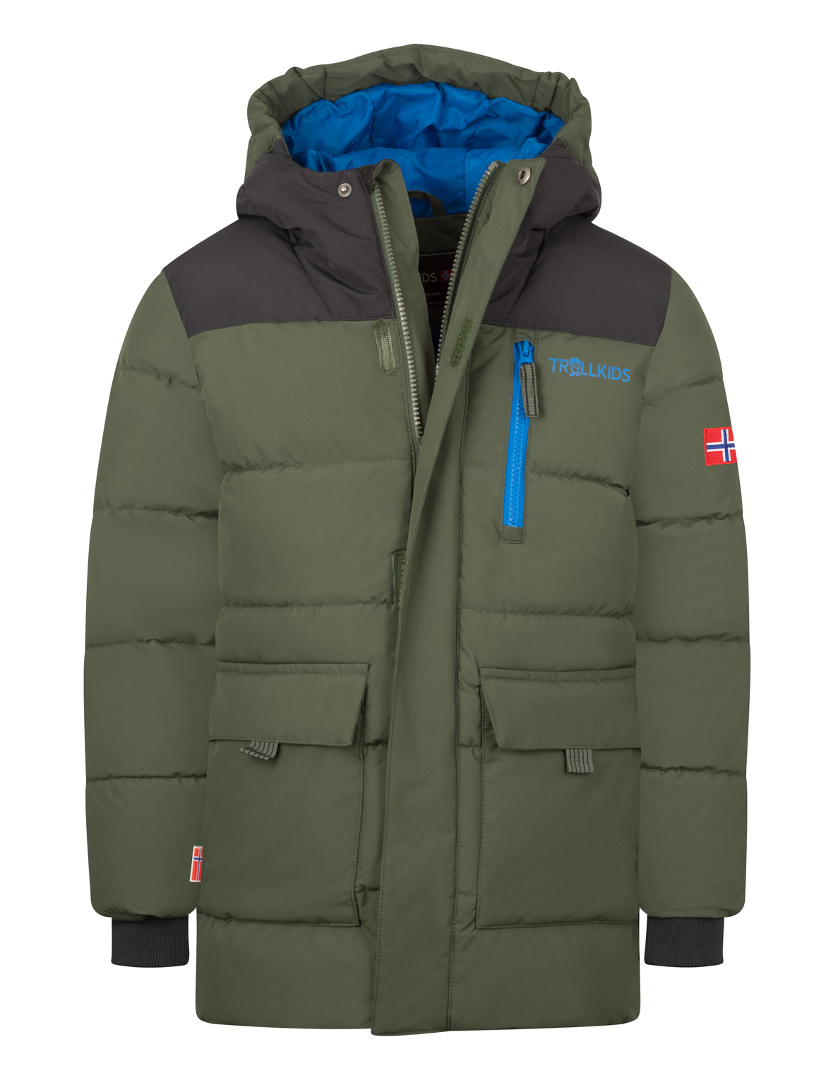 Trollkids Torsvag Parka Ivy Black/Elektric Blue