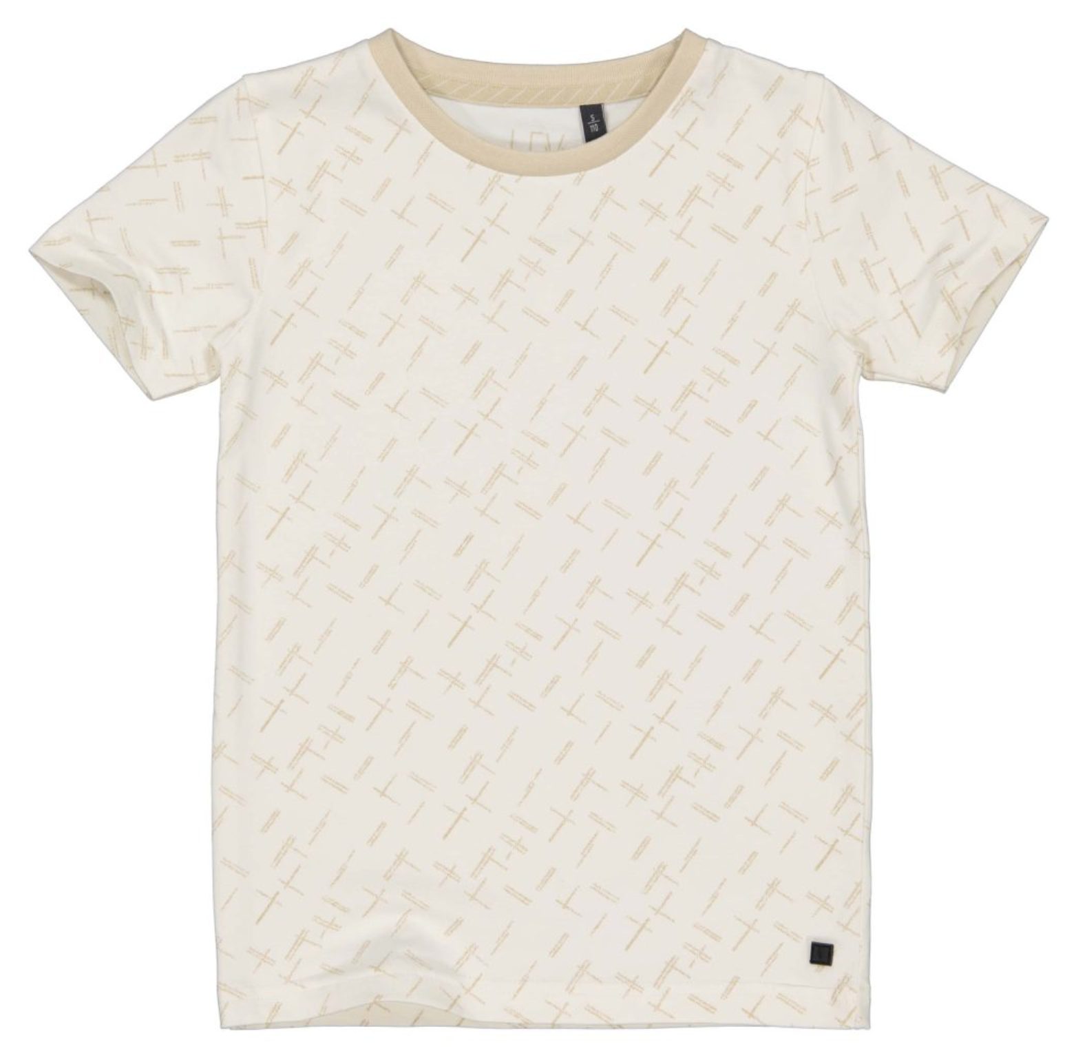 Levv Kurzarmshirt AOP Off White