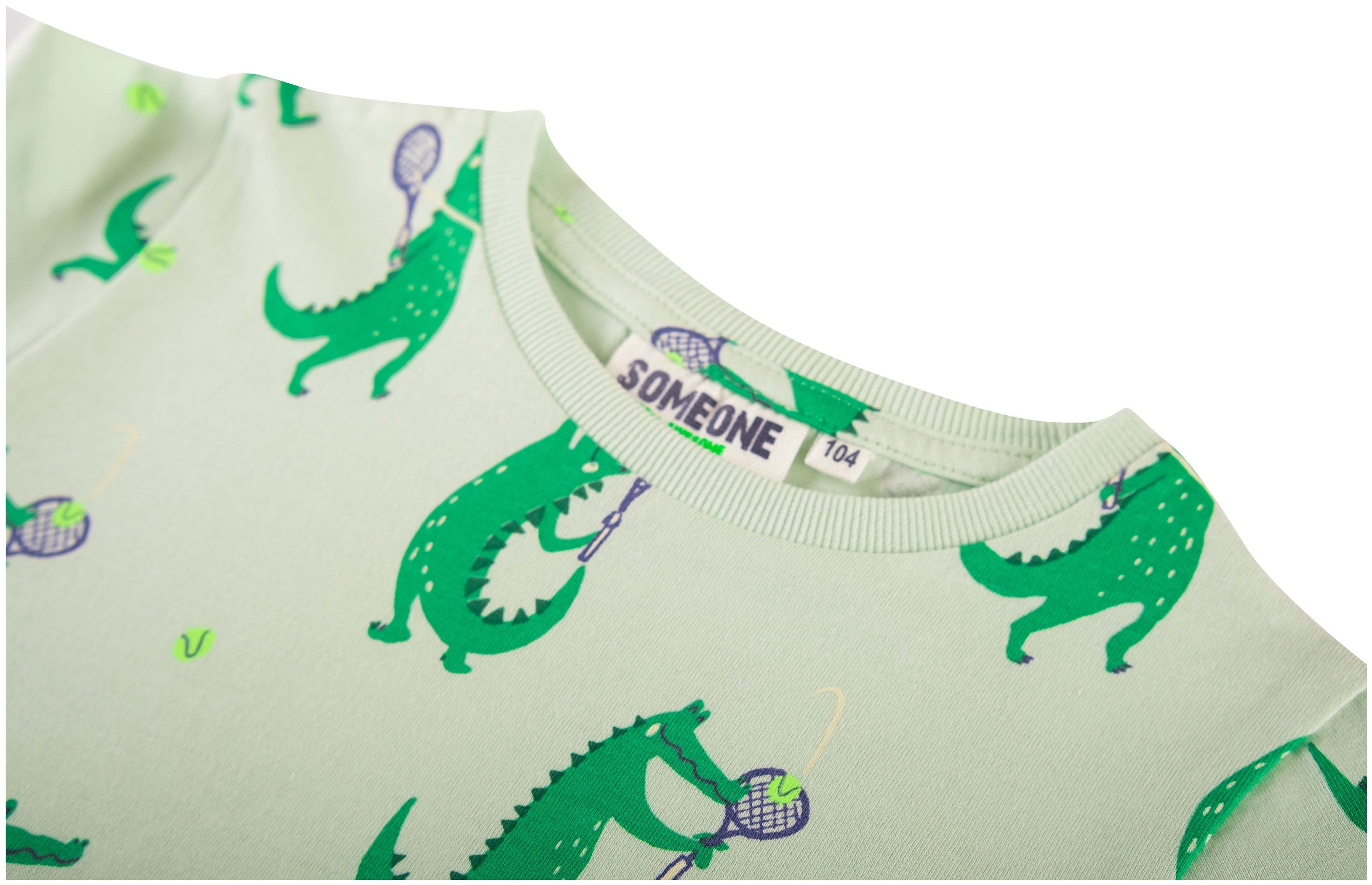 Someone Boy Pyjama kurz Krokodil mint