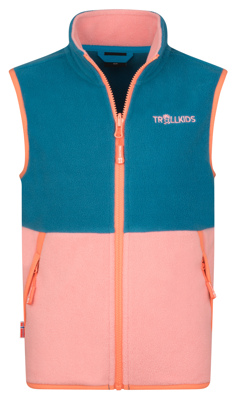 Trollkids Kjerag Fleeceweste Harbor Blue/Peany Rose
