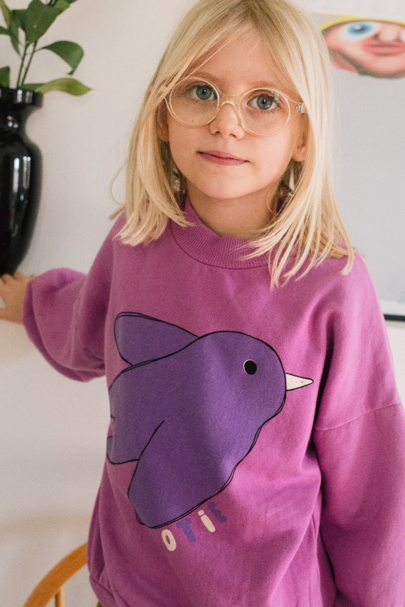 Lötiekids Sweatshirt FLOWING BIRD fucsia