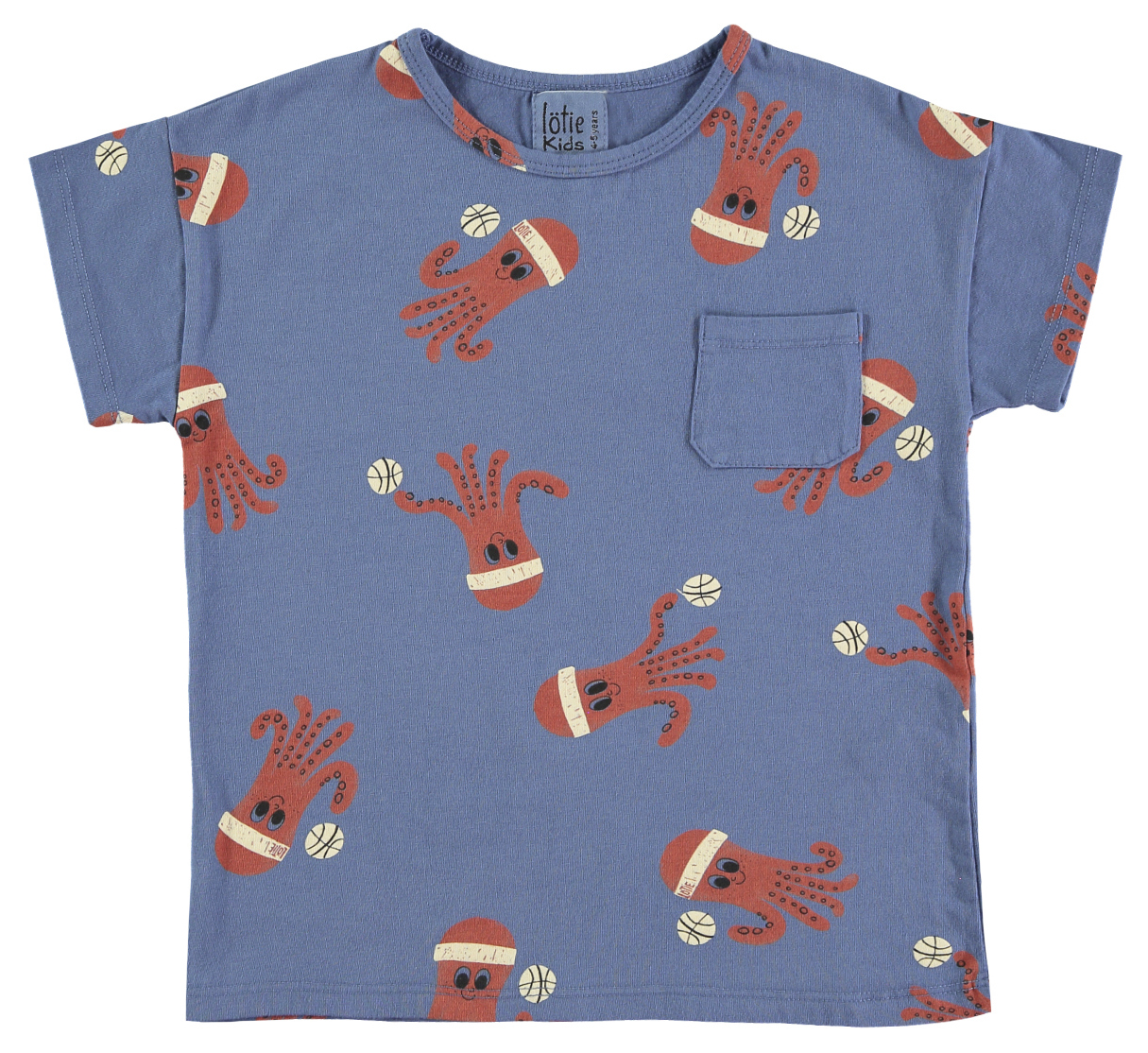 Lötiekids T-Shirt Kurzarm Octopus Blue