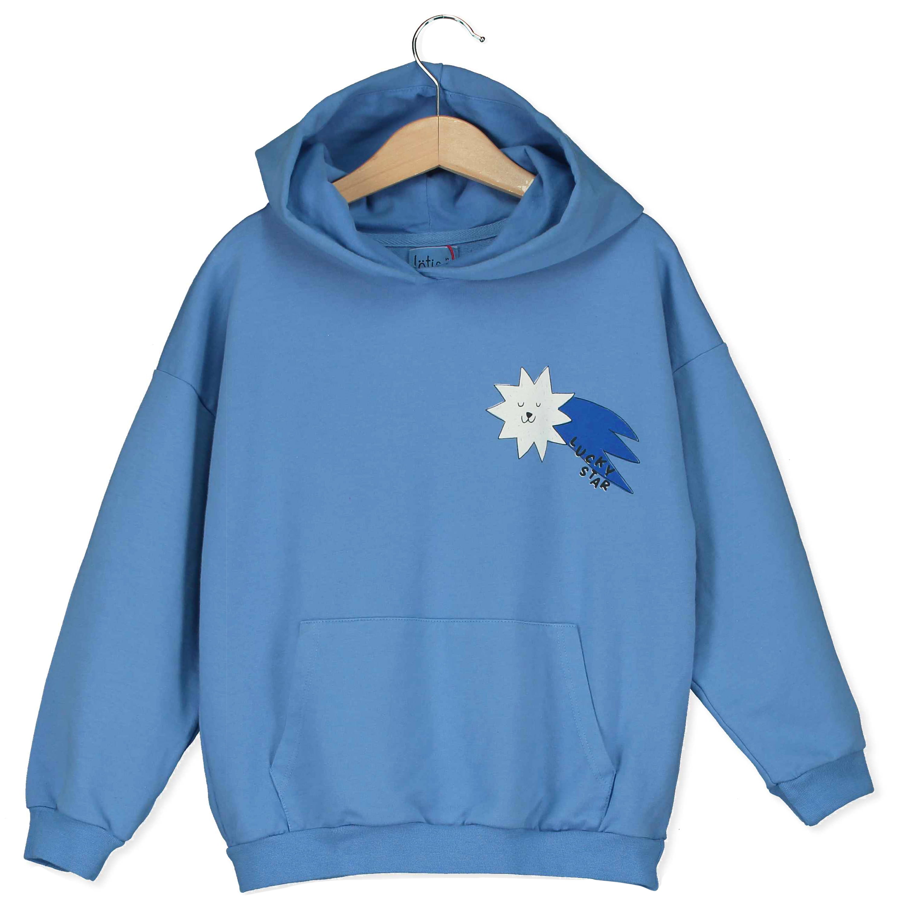 Lötiekids Hooded Sweatshirt Big Lucky Star Baja Blue