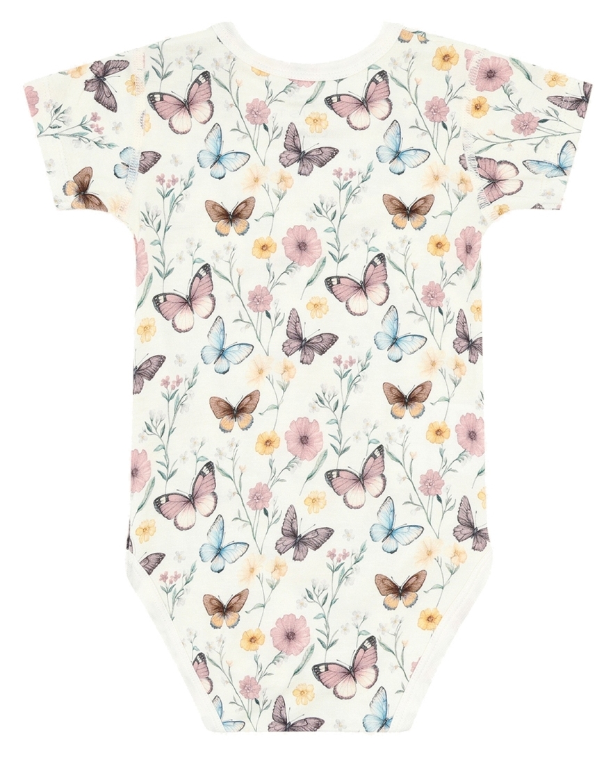 Hust & Claire Baby Body Bambus Kurz Butterfly Ivory