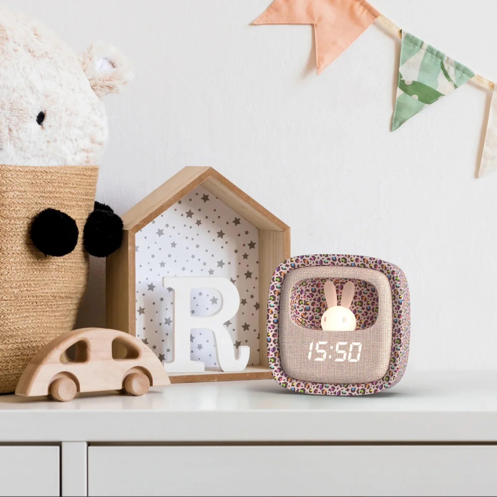 MOB Wecker Billy mit Nachtlicht Rainbow Leopard