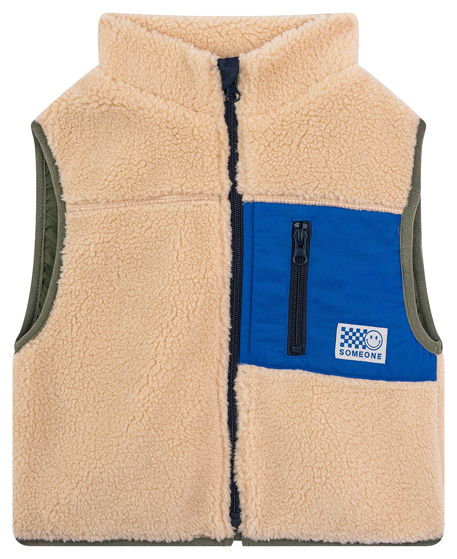 Someone Boy Teddyweste beige