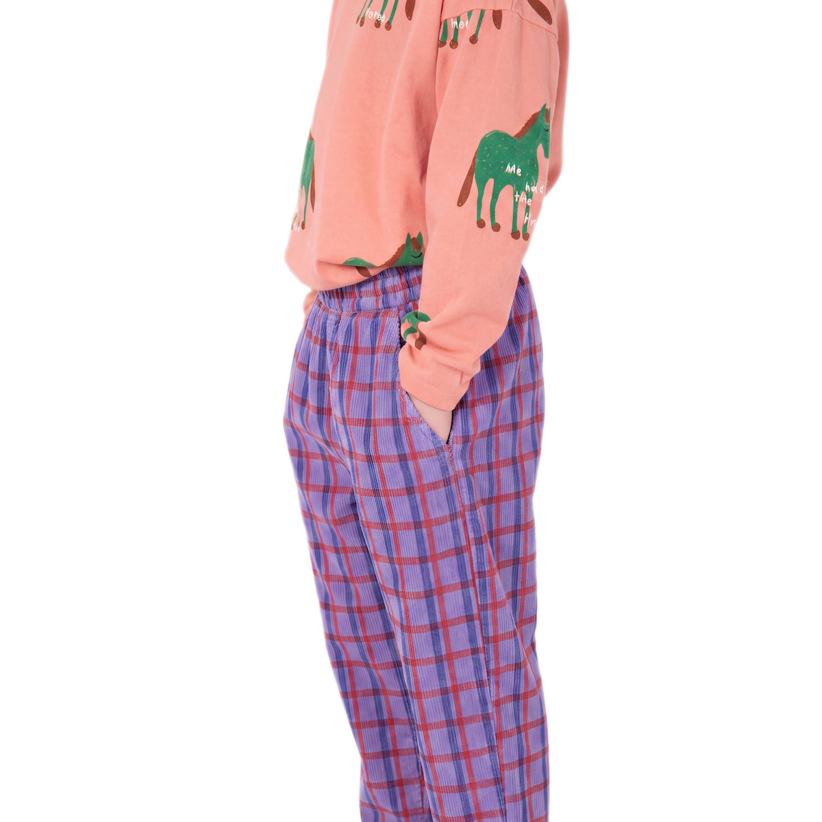 Lötiekids Cordhose Wide Plaid lavender