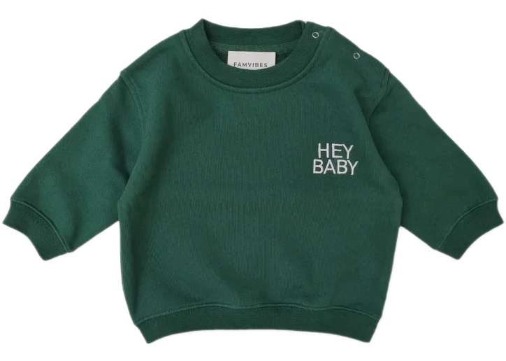 Famvibes Sweatshirt HEY BABY grün