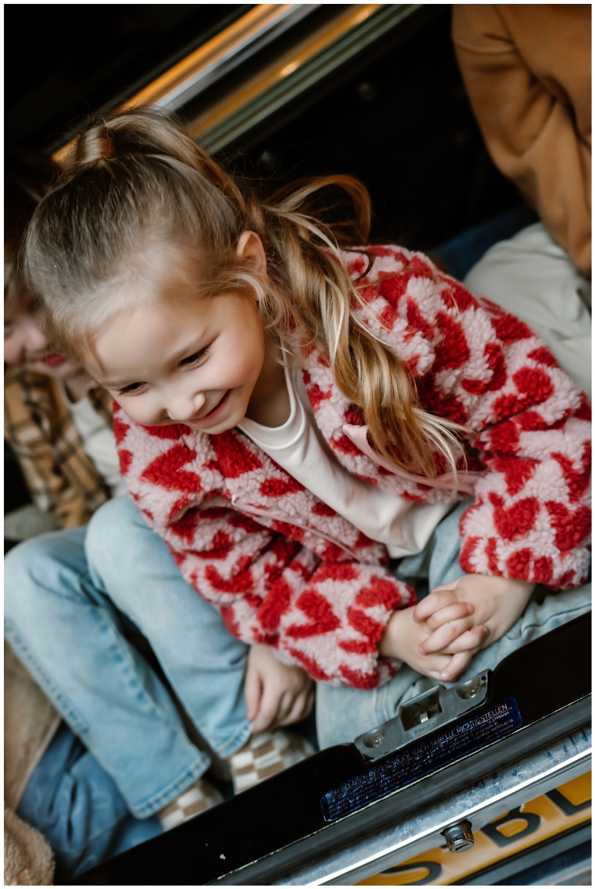 Daily Seven Girl Teddy Jacke Heart mauve