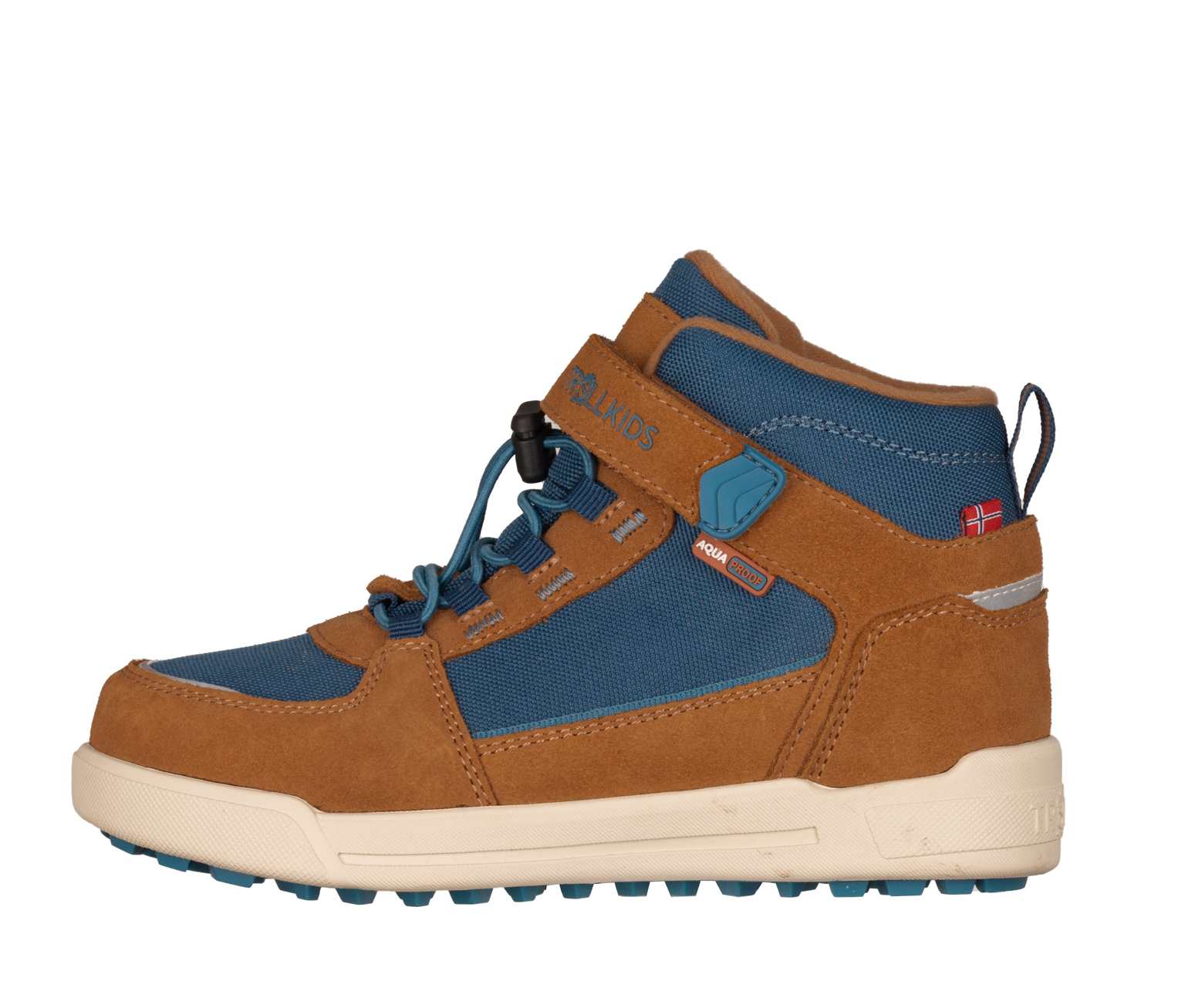 Trollkids Gryllefjord Mid Cut Boots Almond/Madeira Blue