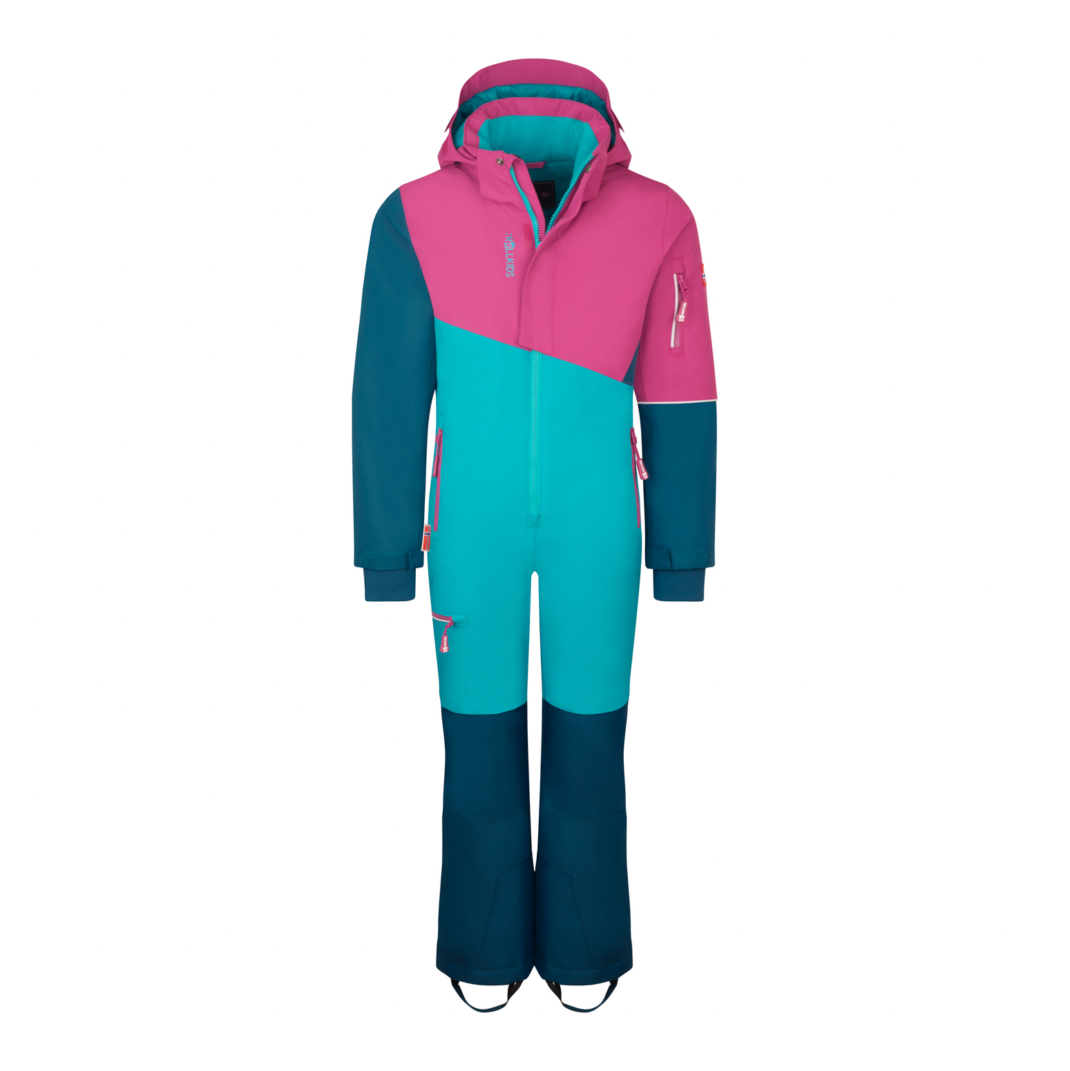 Trollkids Hallingdal Schneeanzug Dark Turquoise Bright Berry
