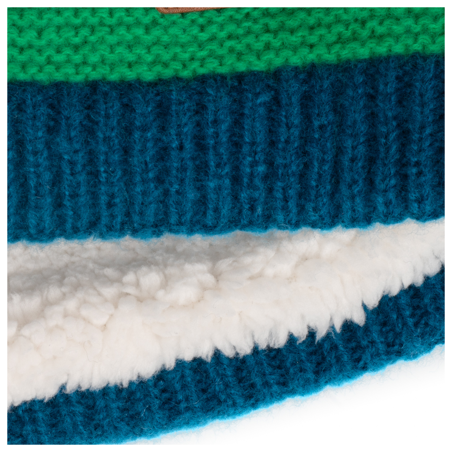 Trollkids Gryllefjord Winter Bobble Cap Fresh Green/Mystic Blue