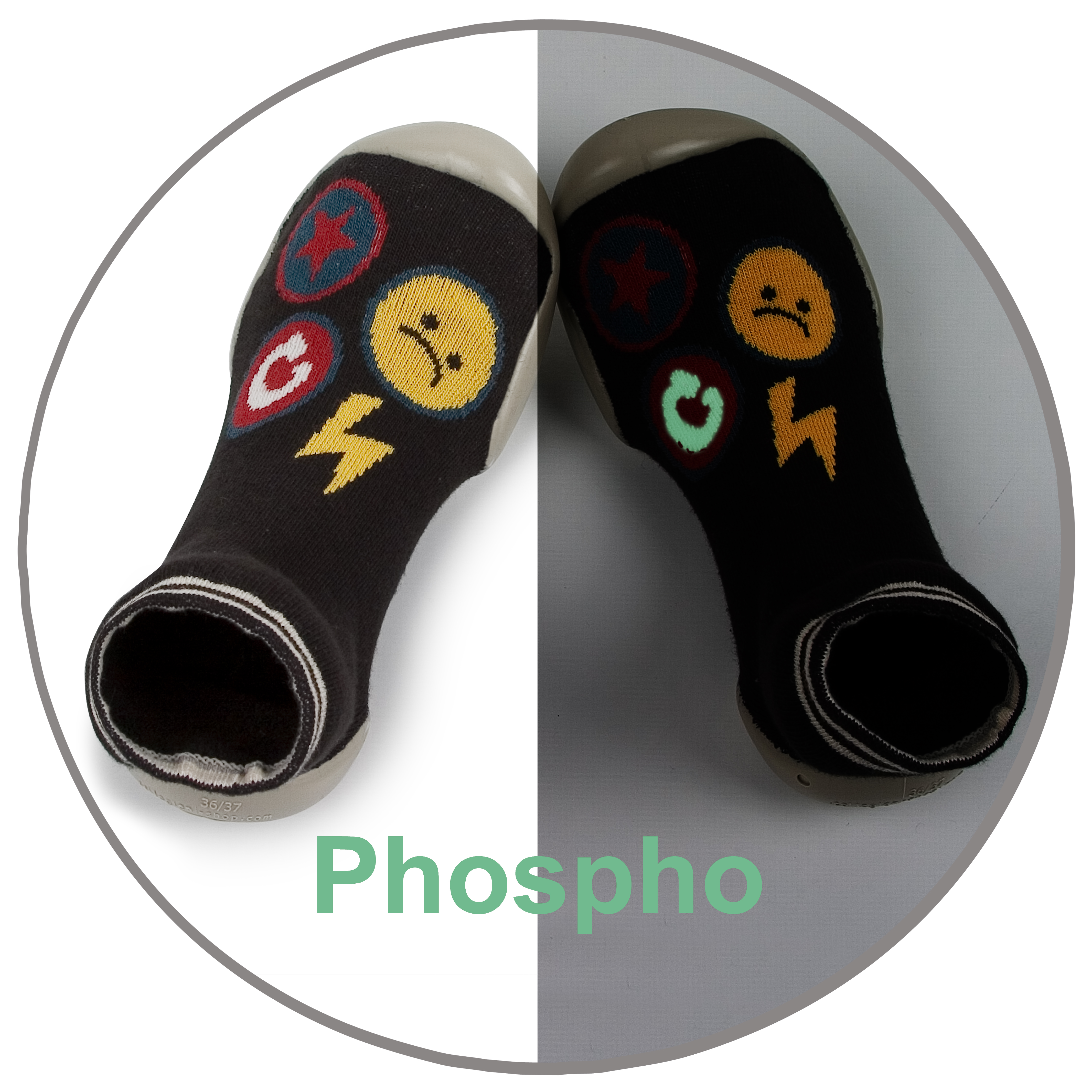 Collegien Hausschuhsocke Pins phospho