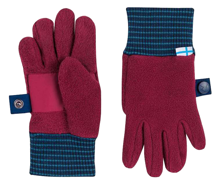 Finkid Fleece Fingerhandschuhe SORMIKAS Beet Red/Navy