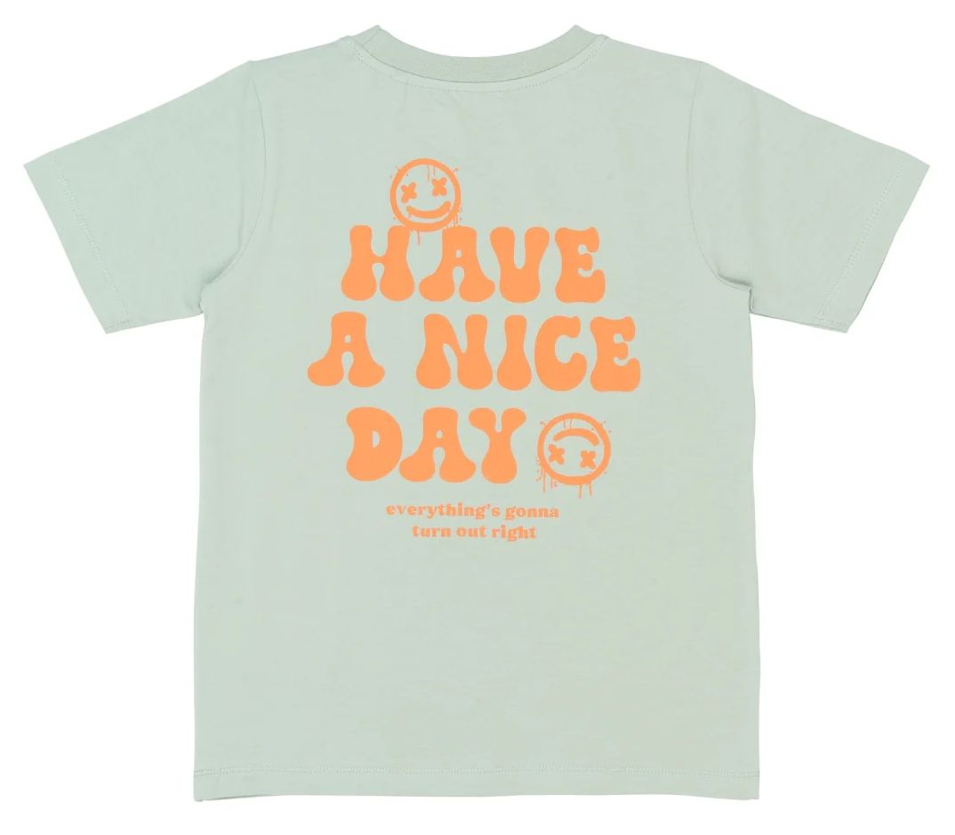The New Boy T-Shirt Smile aqua gray