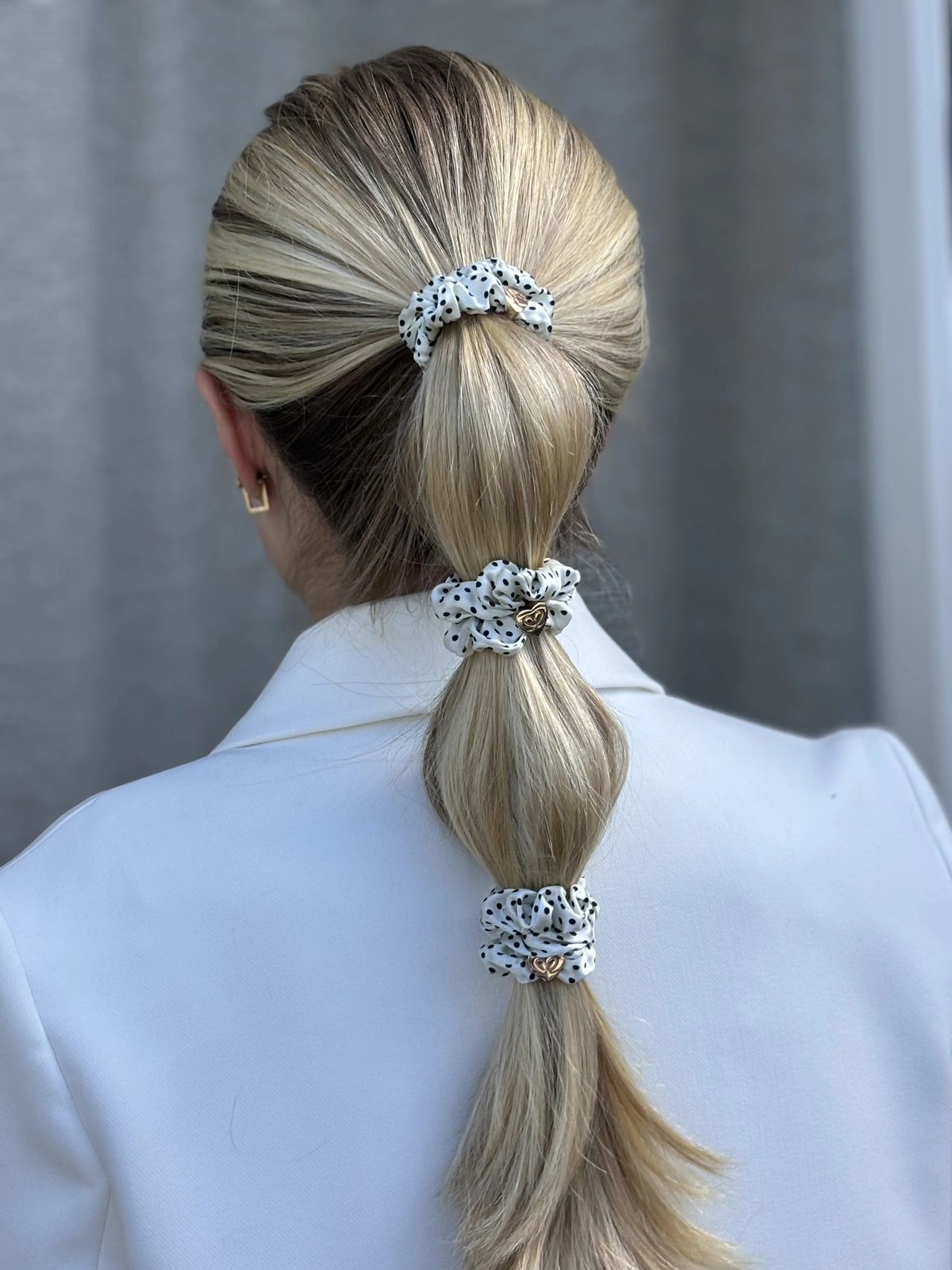 byEloise Haargummi Scrunchie Silk Polka Dot