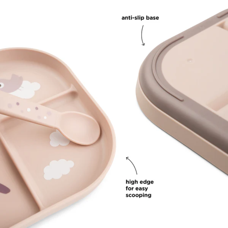 Done by Deer Compartment plate Happy clouds powder