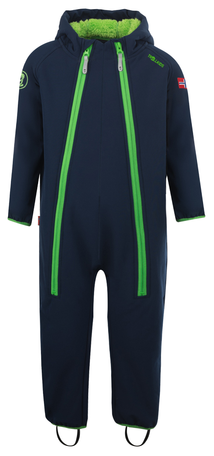 Trollkids Nordkapp Softshell Overall Navy Green