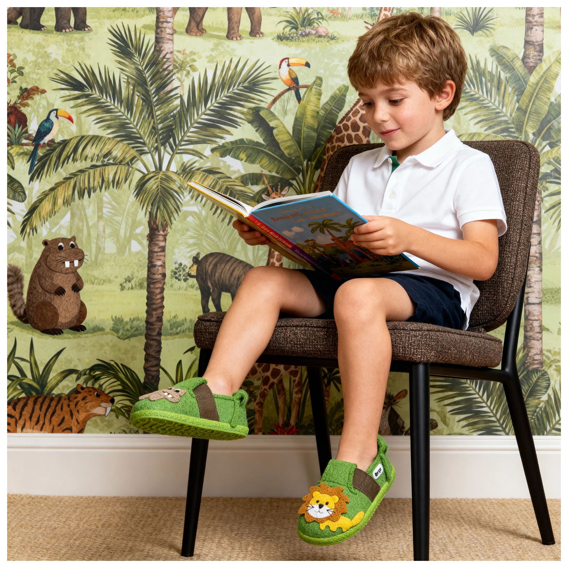 Nanga Hausschuhe Schurwolle Jungle Kings 2.0 grün