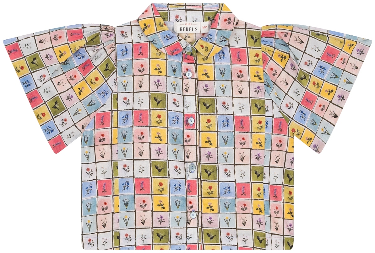 Someone Girl Bluse kurz Framed Flowers