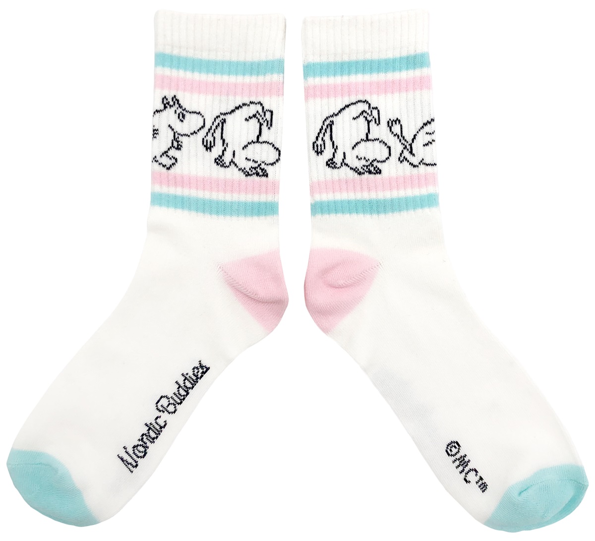 Nordic Buddies Socken Ladies Retro Moomin rosa/mint Gr. 38-42
