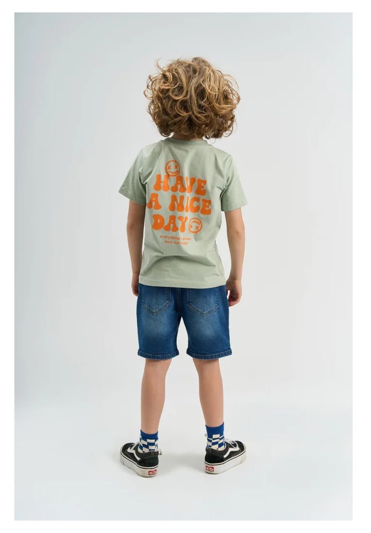 The New Boy T-Shirt Smile aqua gray