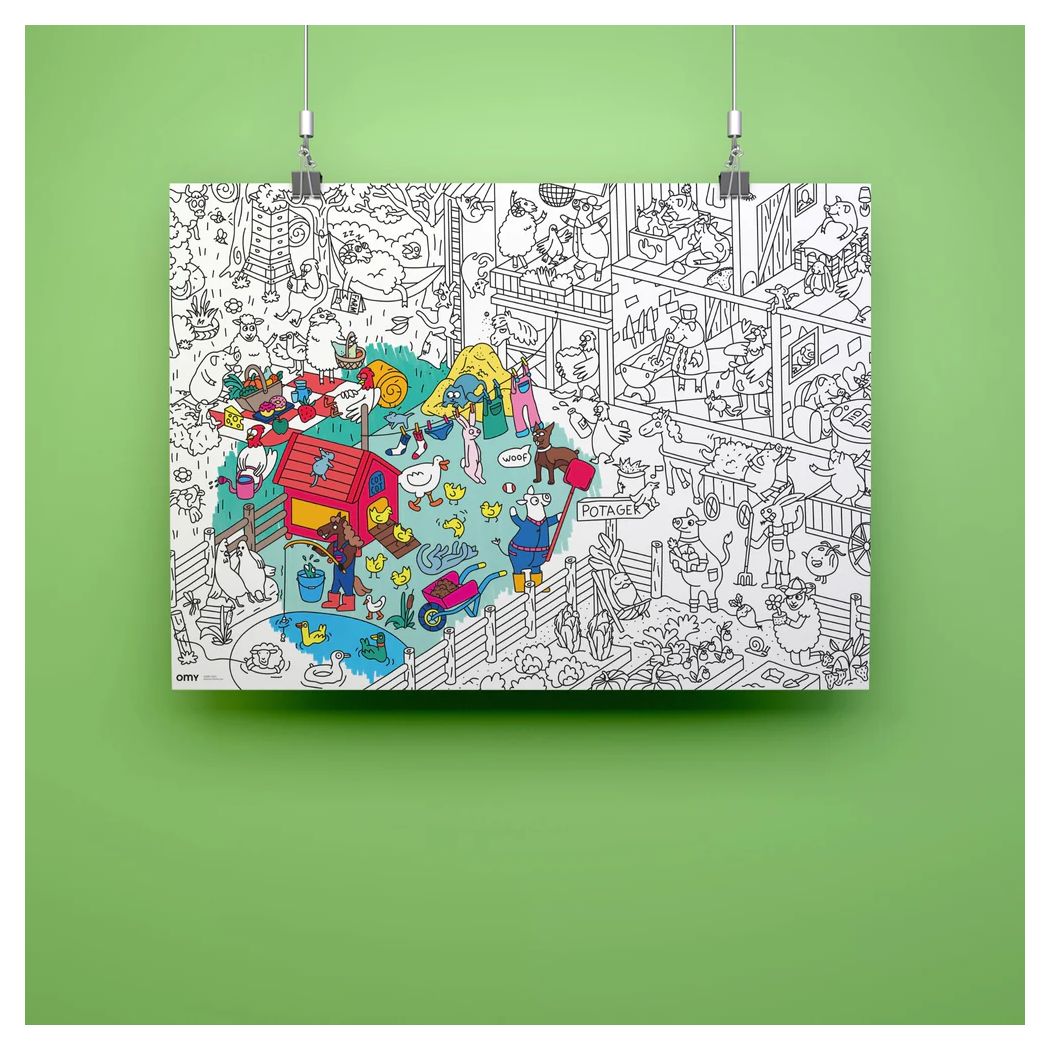 OMY Coloring Poster FARM