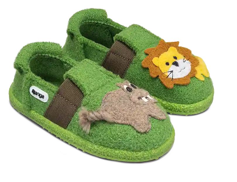 Nanga Hausschuhe Schurwolle Jungle Kings 2.0 grün