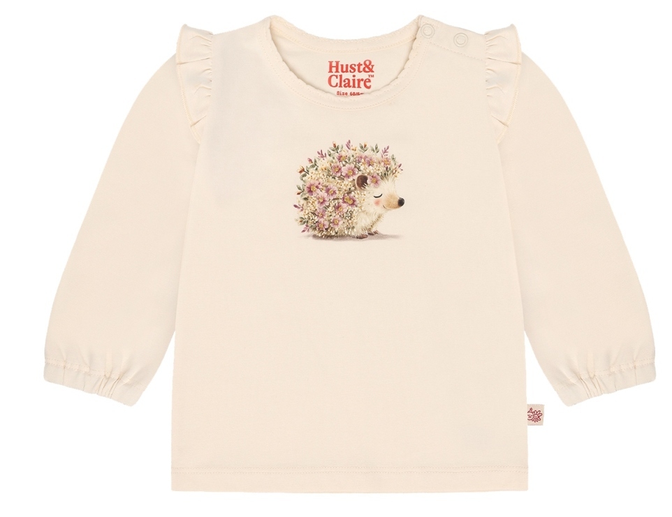 Hust & Claire Baby Langarmshirt Mouse Off White