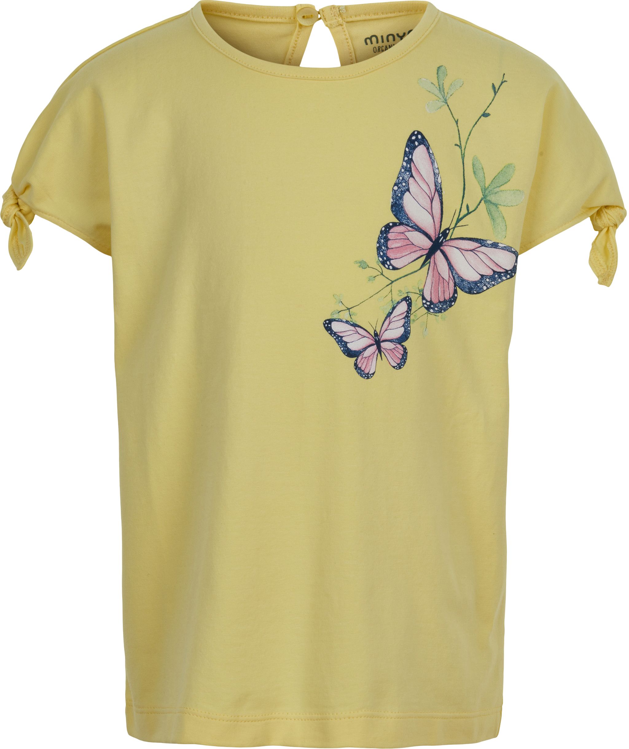 Minymo Girl T-Shirt s/s Schmetterling gelb