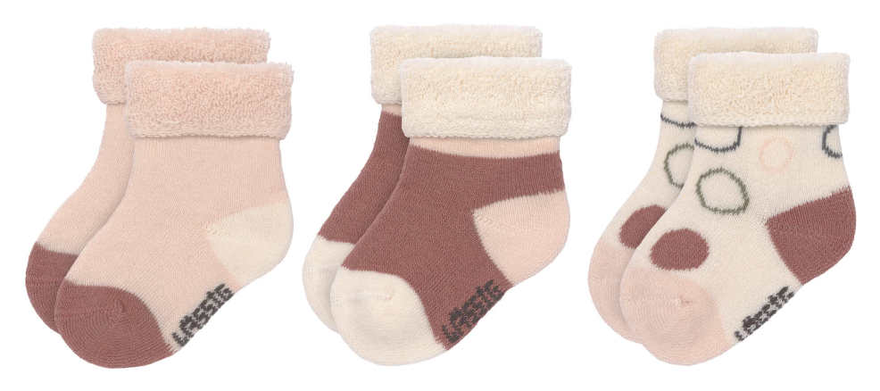 Lässig Newborn Socken 3er Set offwhite/pow pink/rust