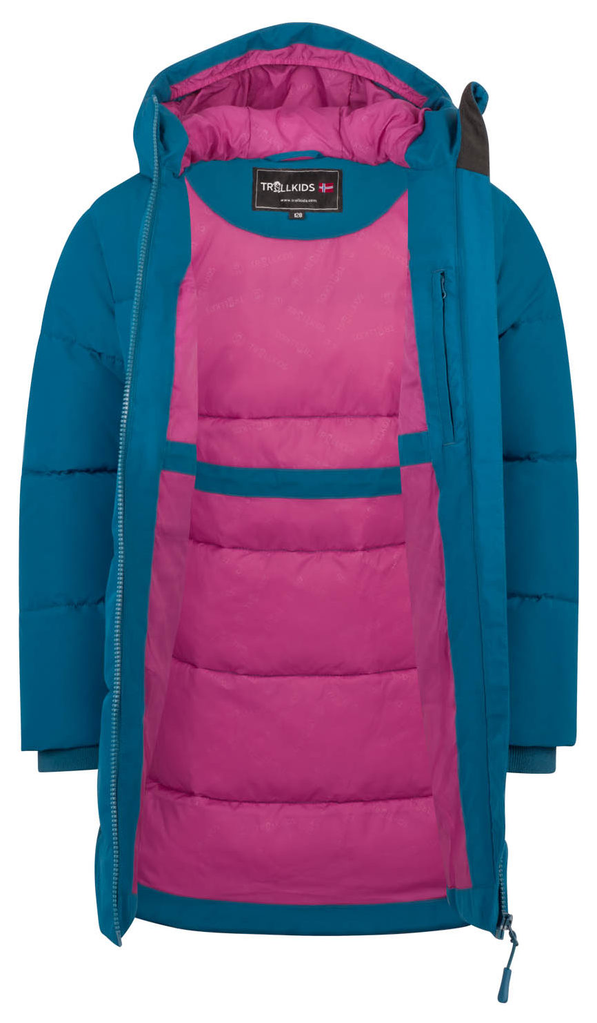Trollkids Girls Aurland Wintermantel XT Madeira Blue/Bright Berry