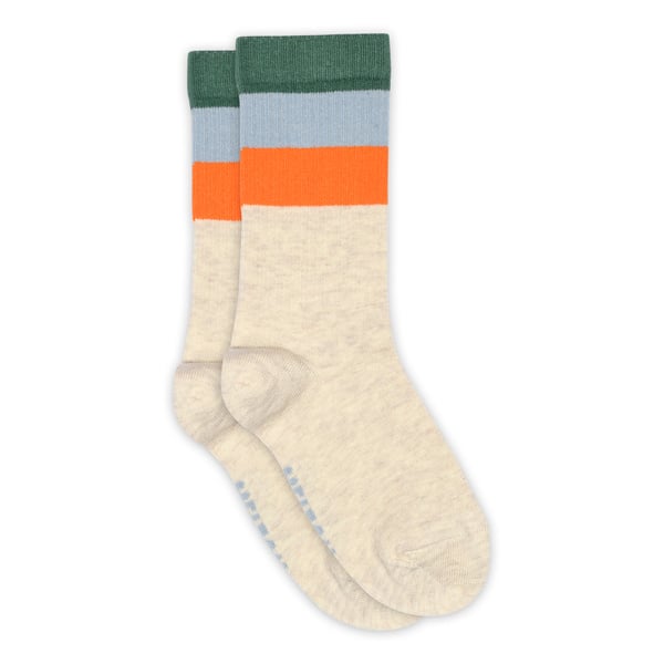 Melton Socken Wide Stripes beige