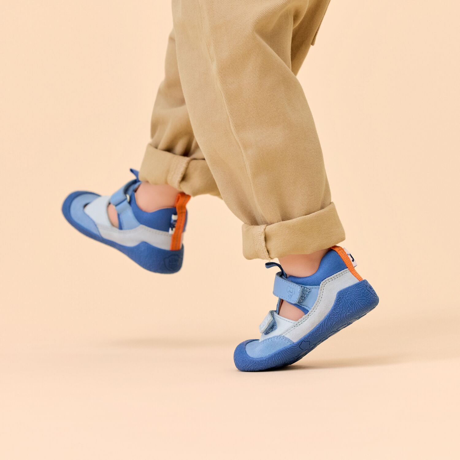 Affenzahn Lauflerner Sandale Leder Freely Elefant Blau